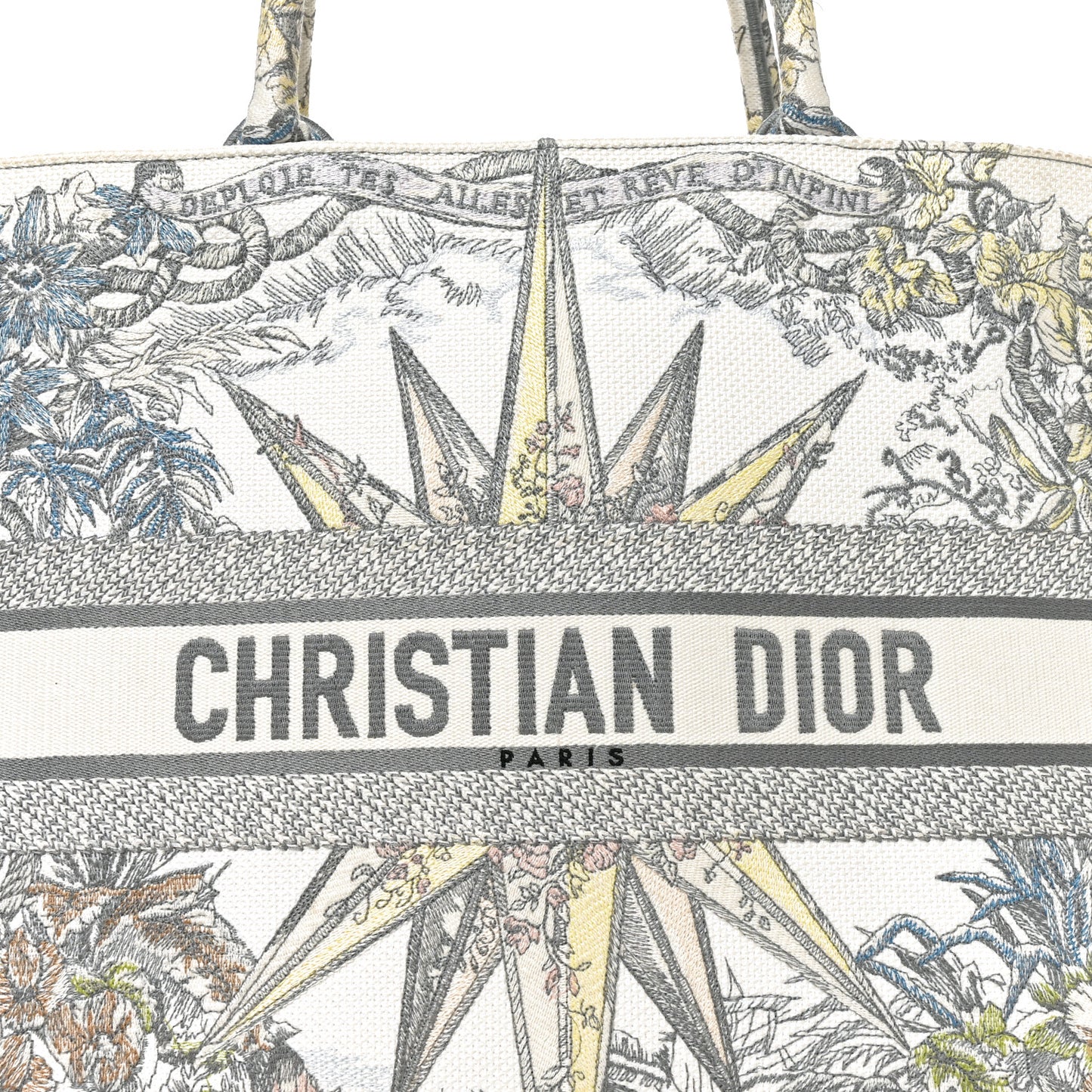 Canvas Embroidered Large Rêve d'Infini Book Tote Multicolor