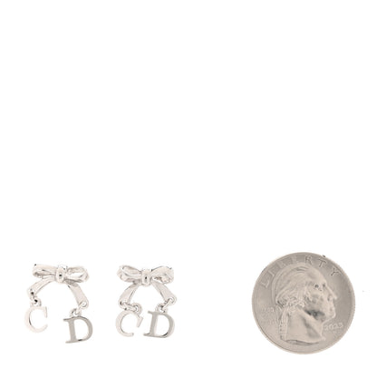 Christian Dior Bow Earrings Silver 2 of 4