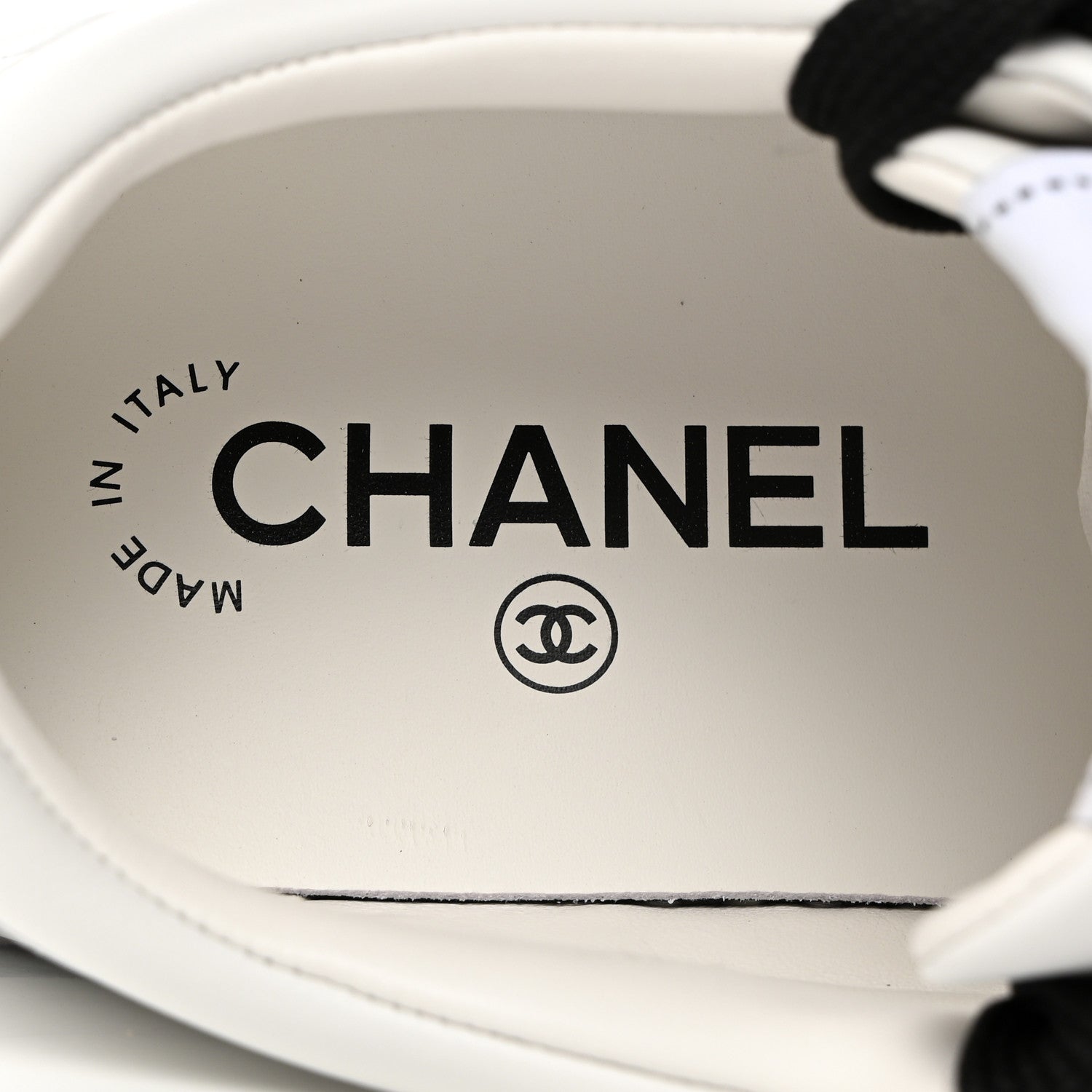 Chanel Calfskin CC Womens Sneakers 36 White Black 6 of 10