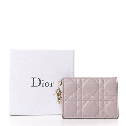 Christian Dior Lambskin Cannage Small Lady Dior Flap Card Holder Light Pink 9 of 9