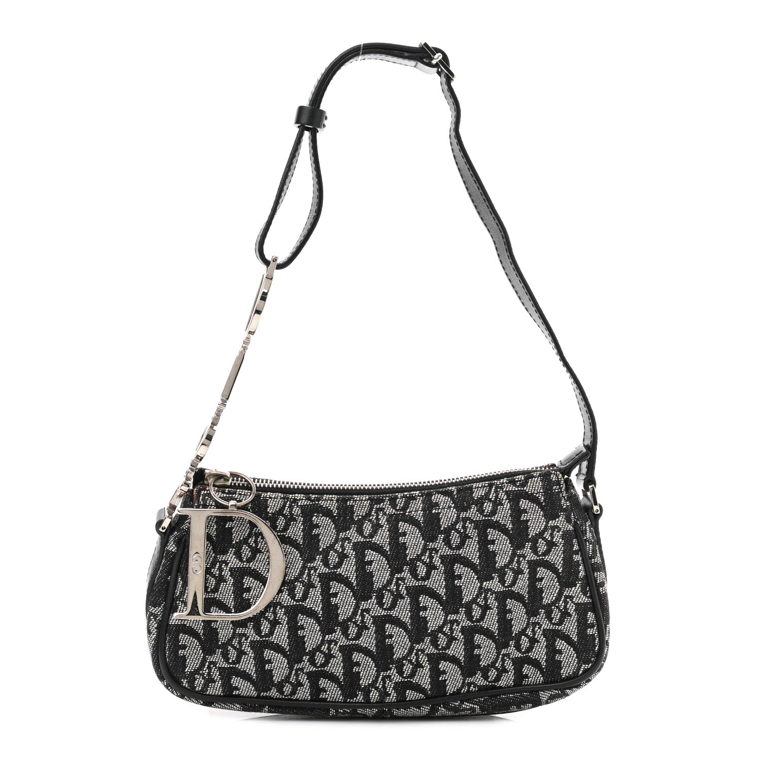 Christian Dior Monogram Shoulder Bag Pochette Black 1 of 10