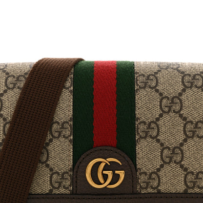 Gucci GG Supreme Monogram Web Mini Ophidia Flap Shoulder Bag Brown 8 of 11