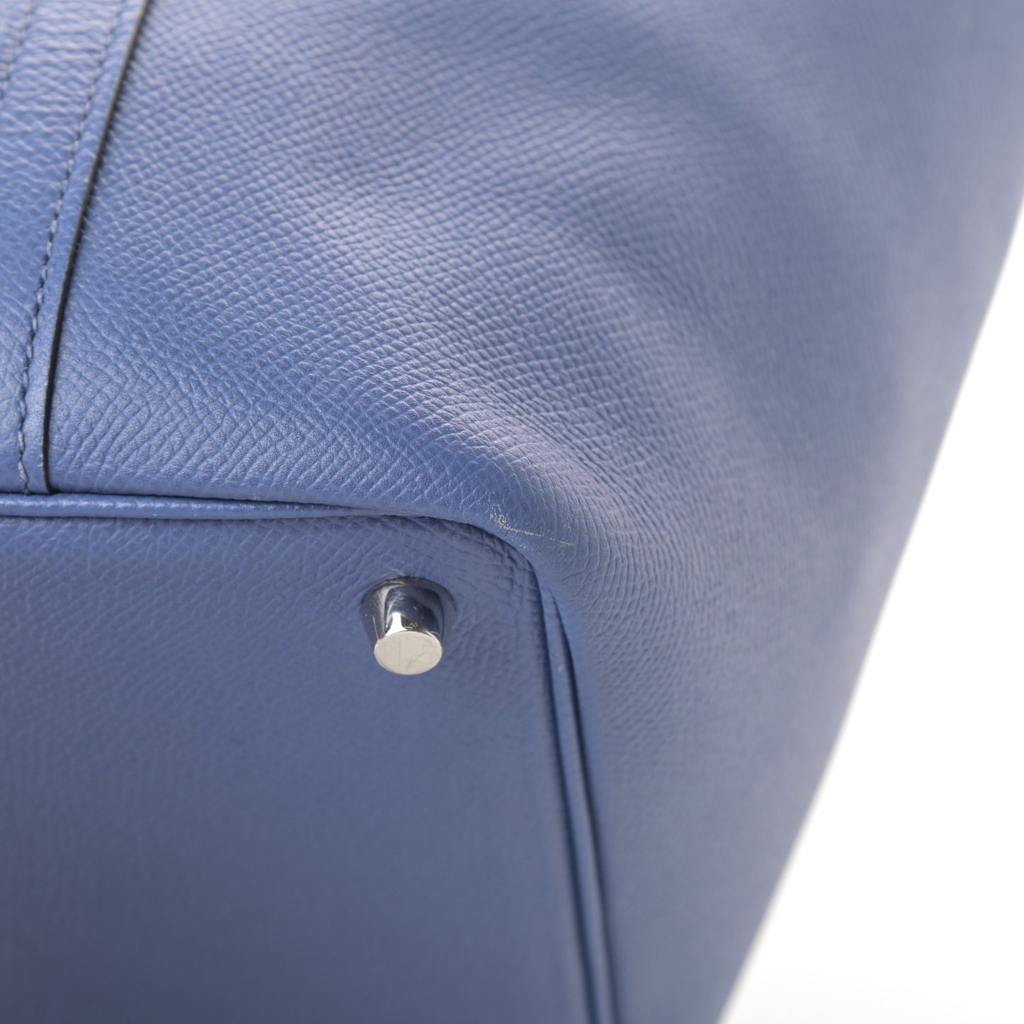 Epsom Tressage De Cuir Picotin Lock 18 PM Bleu Brighton Capucine Bleu Saphir