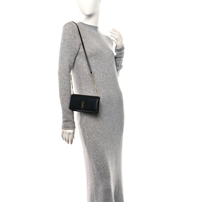 Saint Laurent Grained Calfskin Monogram Phone Holder Crossbody Black 2 of 9