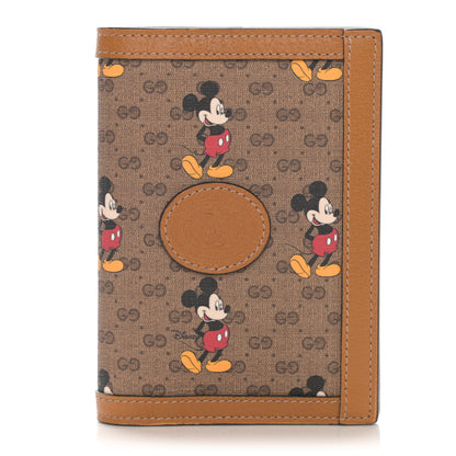 Gucci X DISNEY Mini Vintage GG Supreme Monogram Mickey Mouse Passport Holder Beige Vintage Sun Oil 1 of 8
