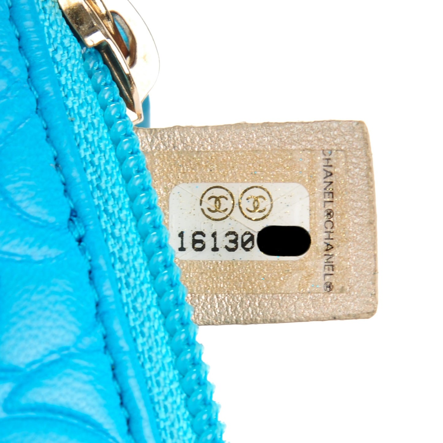 Lambskin Camellia Embossed Key Holder Case Turquoise