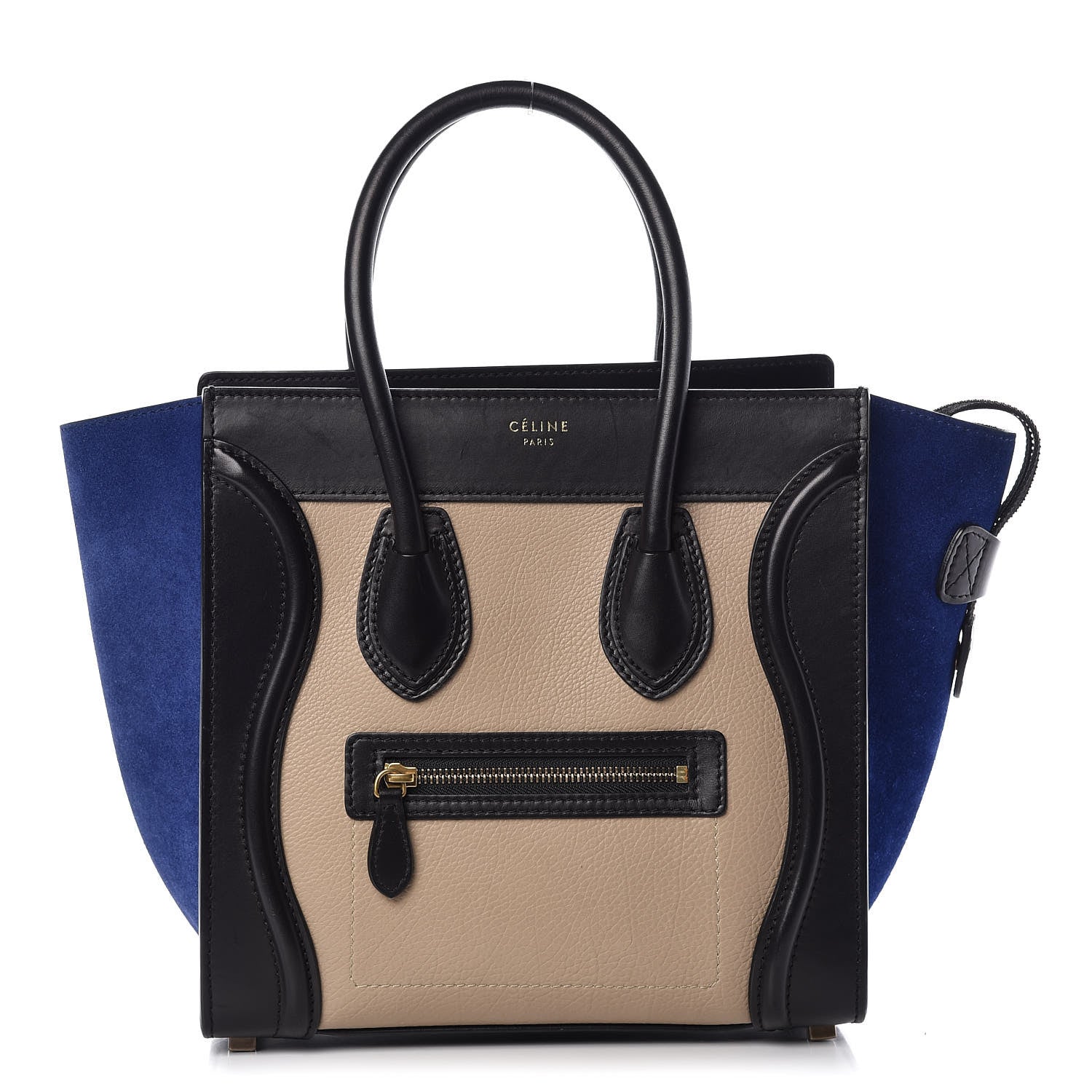 Celine Elephant Calfskin Suede Micro Tri-Color Luggage Sand 1 of 11