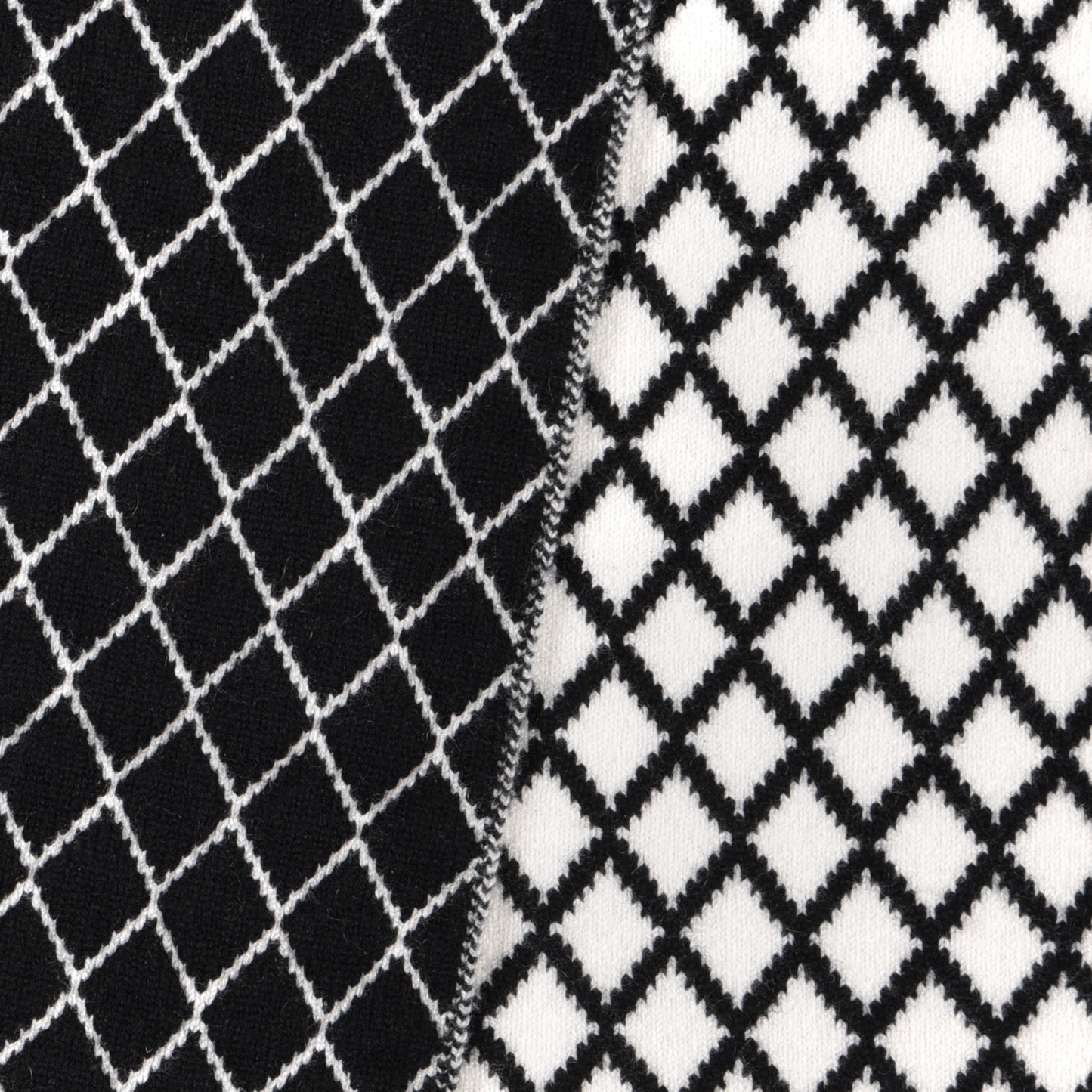 Cashmere CC Pocket Scarf Black White