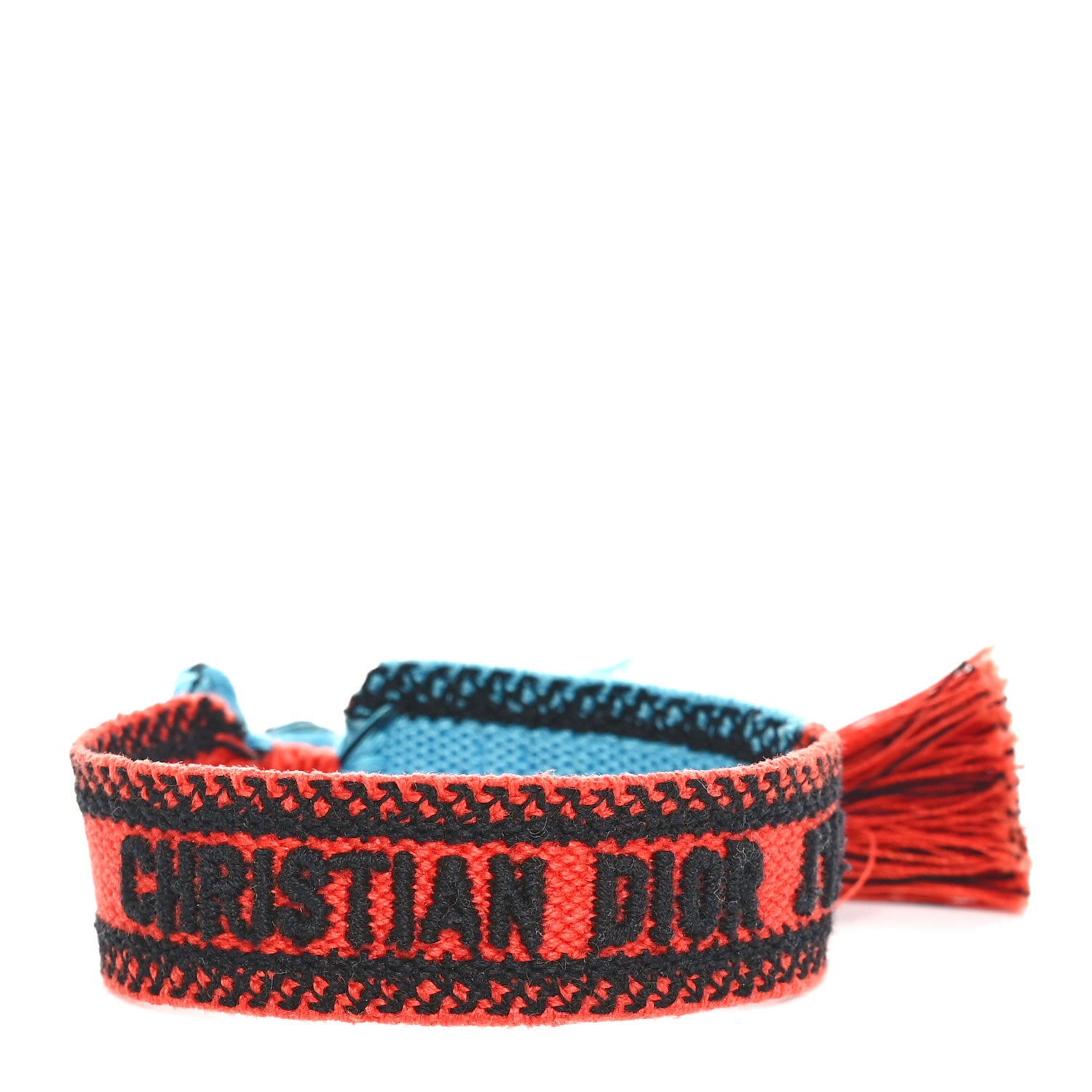 Christian Dior Woven Cotton J'Adior Friendship Bracelet Orange Blue 1 of 4