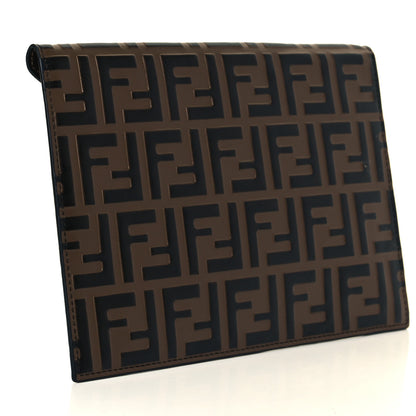 Fendi Vitello Soft F is Fendi Bi-Color FF 1974 Embossed Envelope Pouch Maya Black 4 of 7