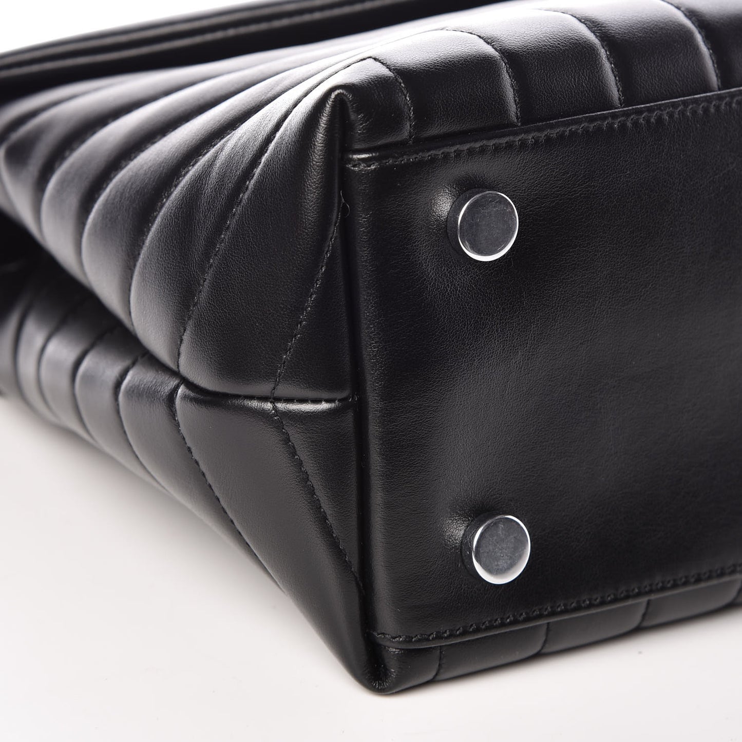 Calfskin Y Quilted Monogram Medium Loulou Satchel Black
