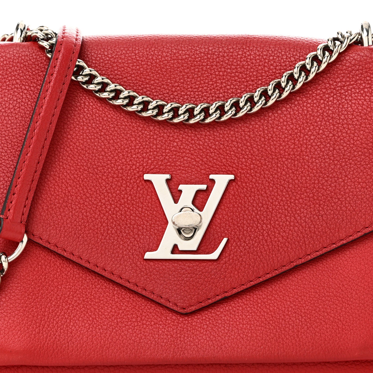 Louis Vuitton Soft Calfskin My Lockme Chain Bag BB Rubis 7 of 9