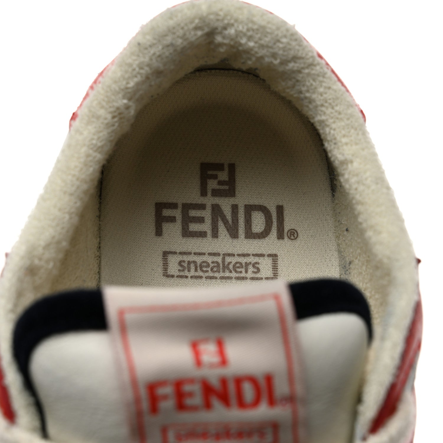 Fendi Calfskin Suede Fendi Match Low Top Sneakers 37 Red Blue 7 of 9
