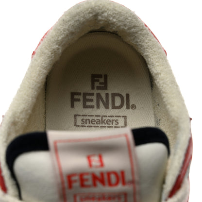 Fendi Calfskin Suede Fendi Match Low Top Sneakers 37 Red Blue 7 of 9