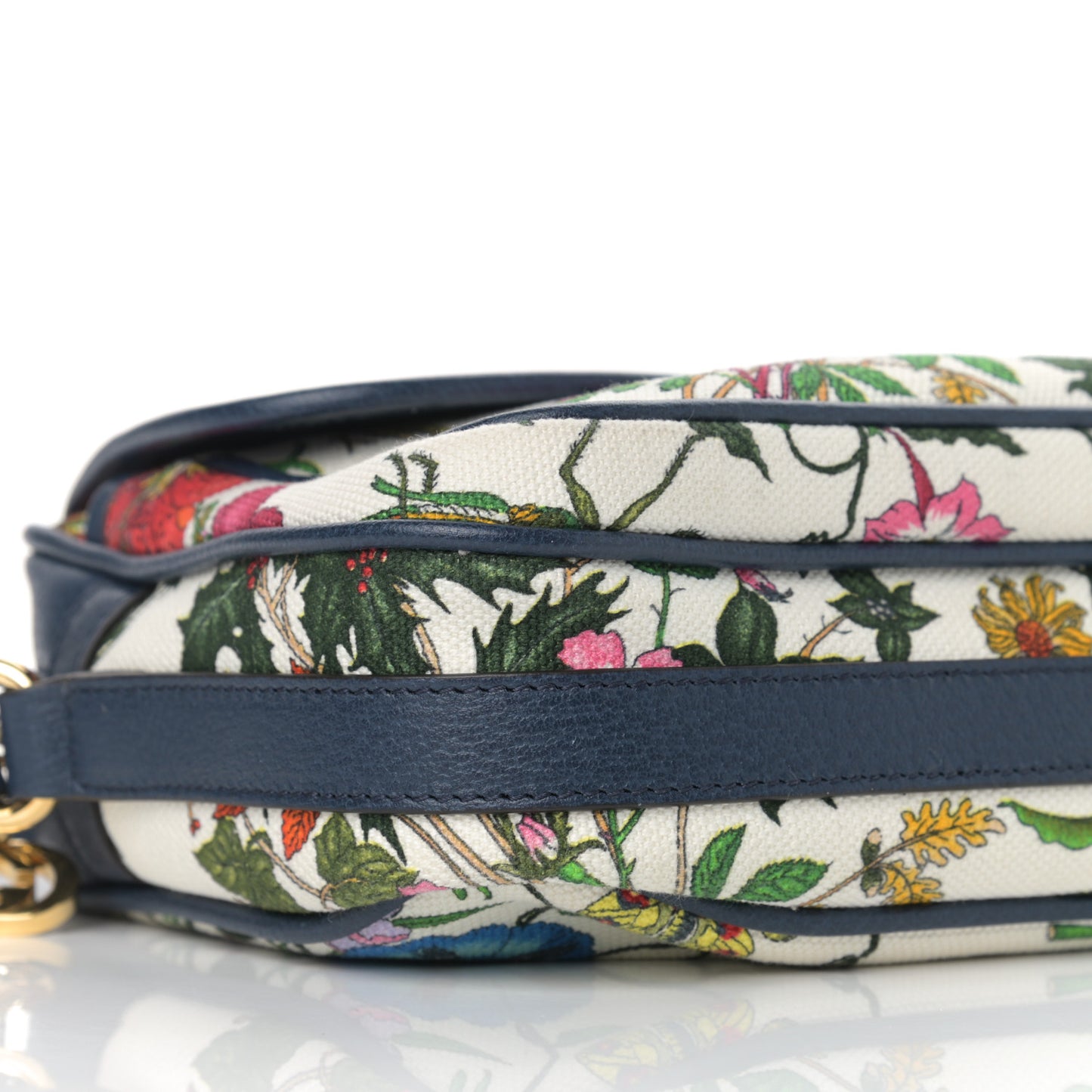Canvas Flora Floral Shoulder Bag White Blue Agata Multicolor