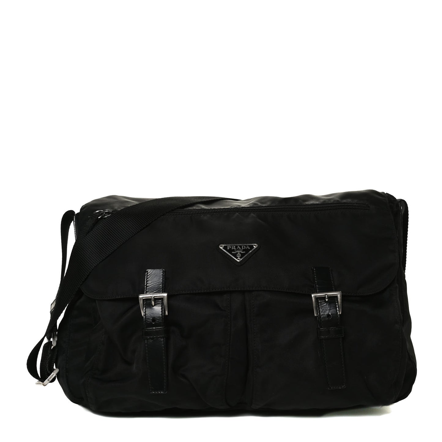 Nylon Vela Messenger Bag Black
