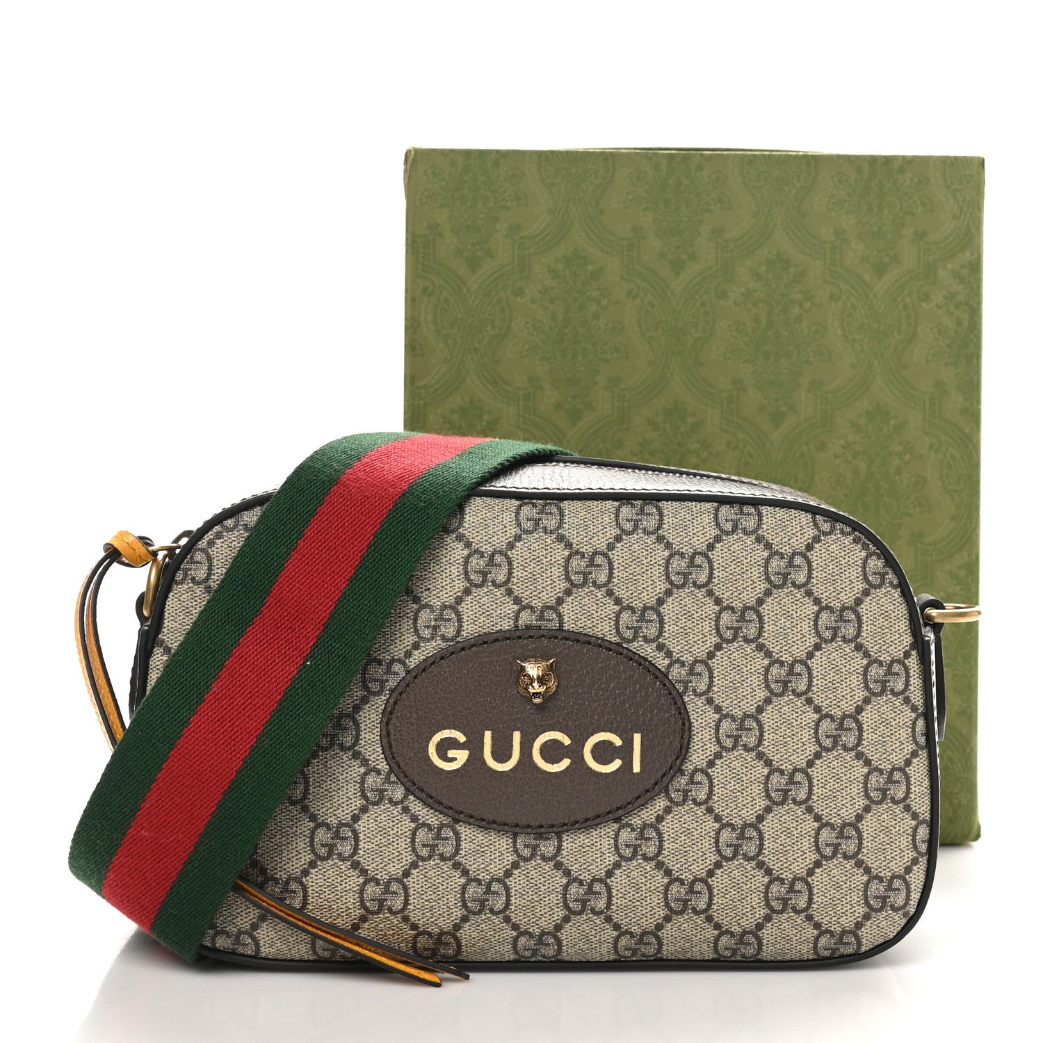 Gucci GG Supreme Monogram Web Neo Vintage Shoulder Bag Beige New Acero Crop 9 of 9