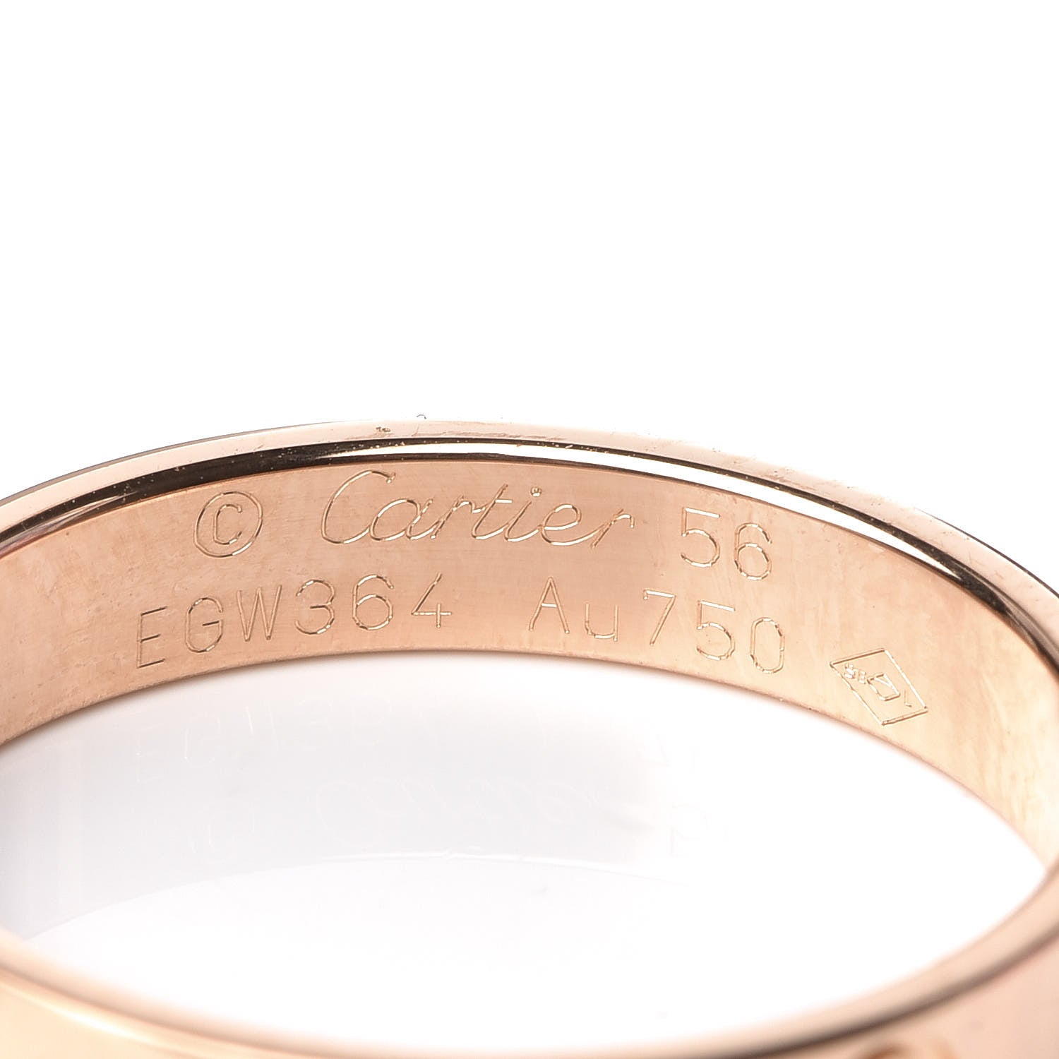 Cartier 18K Pink Gold 3.5mm LOVE Wedding Band Ring 56 7.5 4 of 5