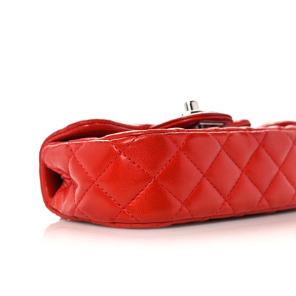 Chanel Lambskin Quilted Double Mini Flap Crossbody Red 5 of 13