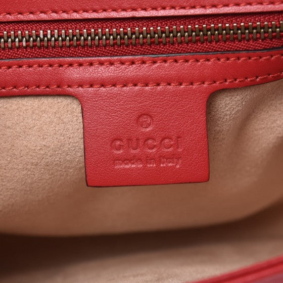 Gucci Calfskin Matelasse Small GG Marmont Shoulder Bag Hibiscus Red 6 of 7