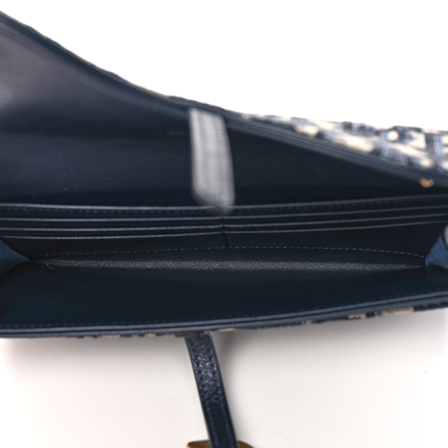 Oblique Saddle Chain Long Wallet Blue
