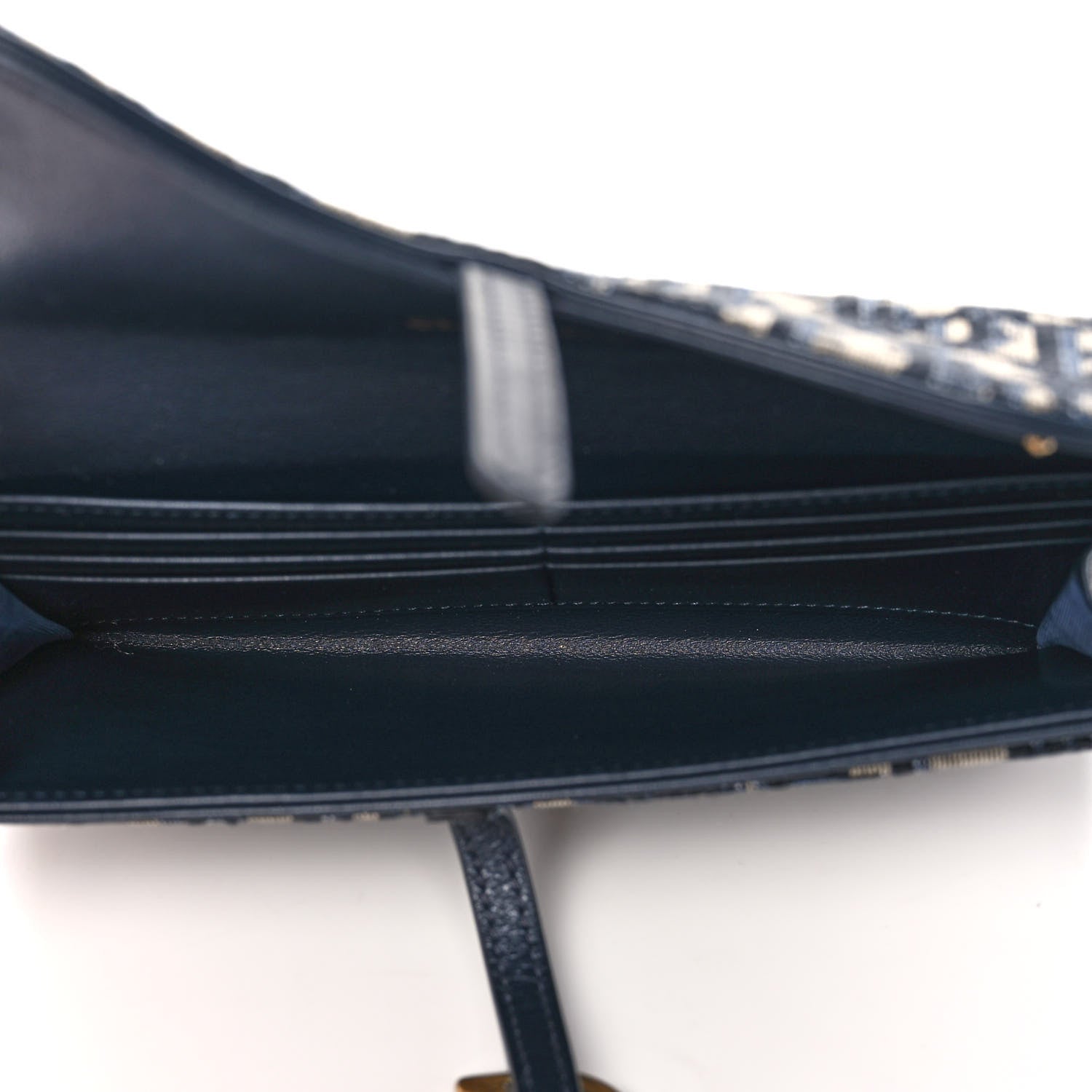 Christian Dior Oblique Saddle Chain Long Wallet Blue 5 of 12
