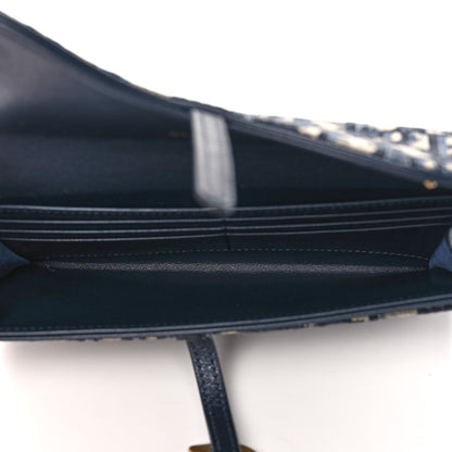 Christian Dior Oblique Saddle Chain Long Wallet Blue 5 of 12
