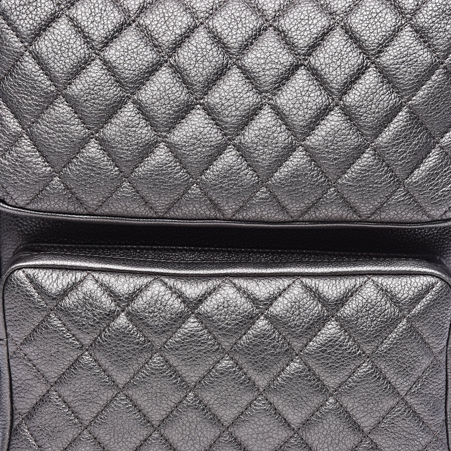 Chanel Metallic Grained Calfskin Quilted Large Casual Rock Backpack Charcoal 9 of 10