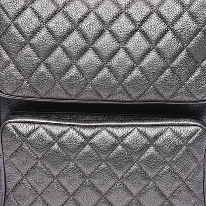 Chanel Metallic Grained Calfskin Quilted Large Casual Rock Backpack Charcoal 9 of 10