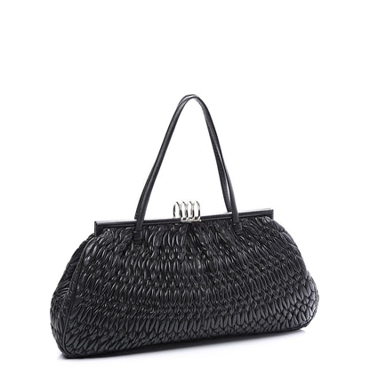 Miu Miu Nappa Matelasse Shoulder Bag Black 2 of 9