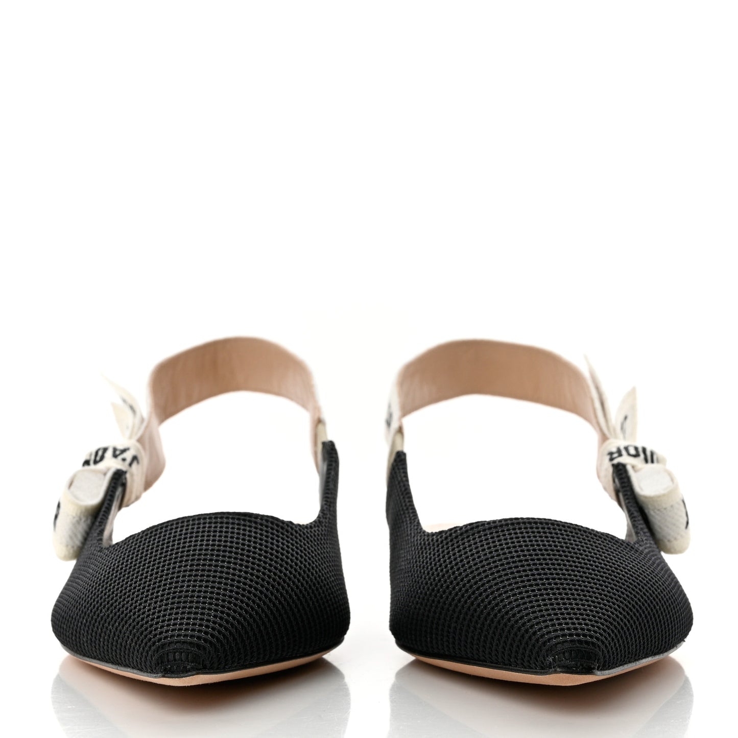 Technical Canvas Ribbon J'Adior Slingback Ballet Flats 36.5 Black