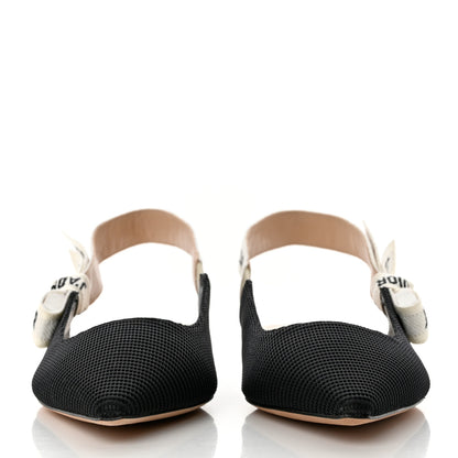 Christian Dior Technical Canvas Ribbon J'Adior Slingback Ballet Flats 36.5 Black 2 of 8