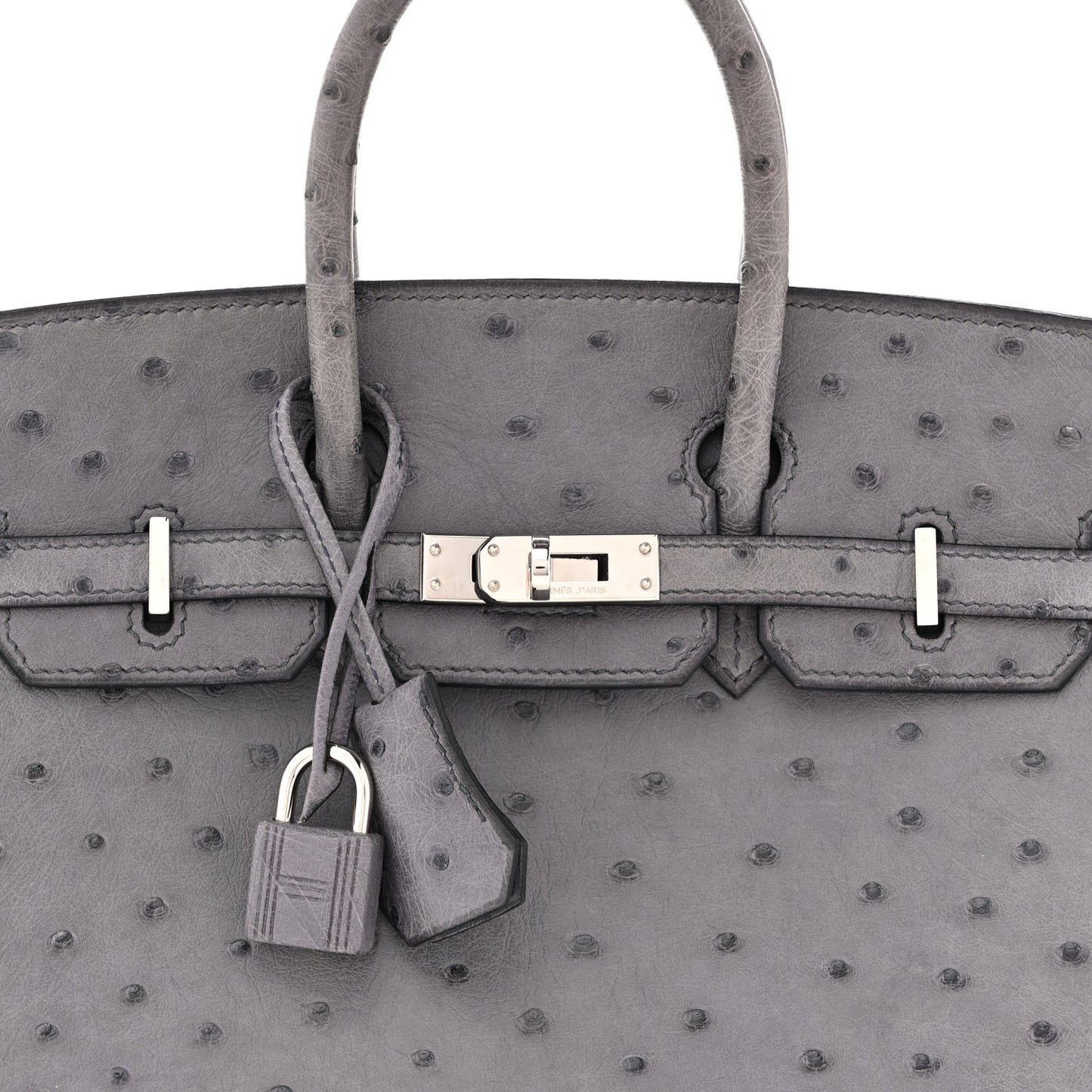 Ostrich Birkin 25 Gris Agate