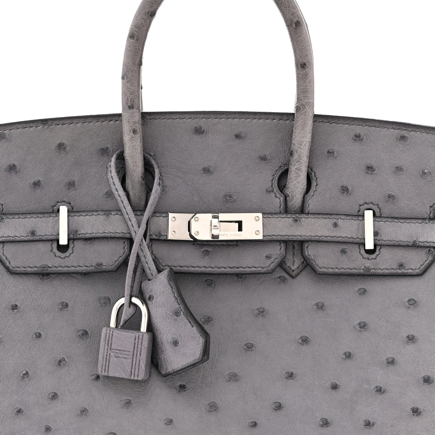 Hermes Ostrich Birkin 25 Gris Agate 8 of 15