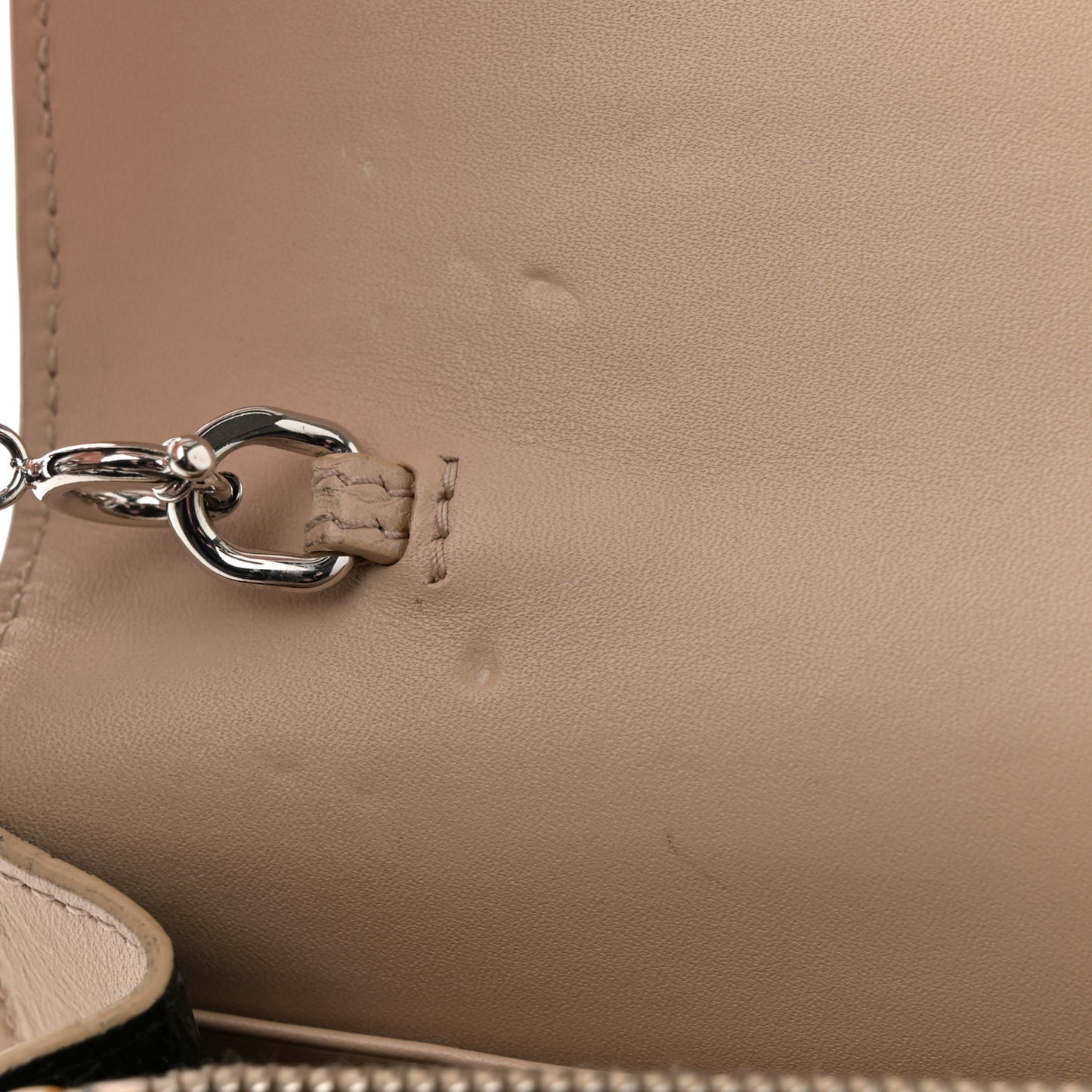 Smooth Calfskin Classic Monogram Kate Tassel Chain Wallet Dark Beige
