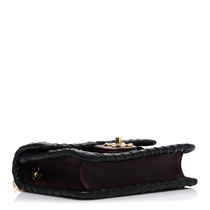 Chanel Lambskin Calfskin Braided Mini My Own Frame Flap Dark Burgundy Black 4 of 10