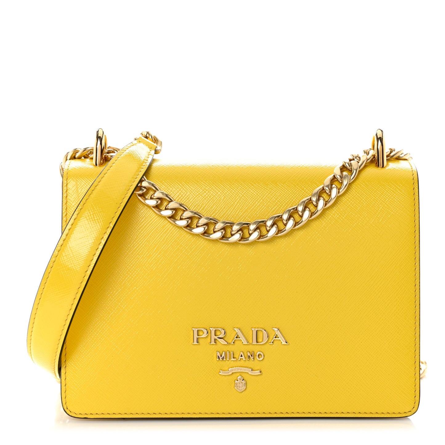 Saffiano Vernice Chain Shoulder Bag Sole