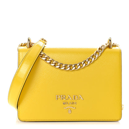 Prada Saffiano Vernice Chain Shoulder Bag Sole 1 of 9