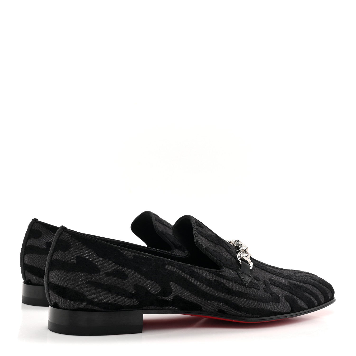 Christian Louboutin Velvet Quagga Mens Equiswing Flat Loafers 44.5 Black 4 of 8