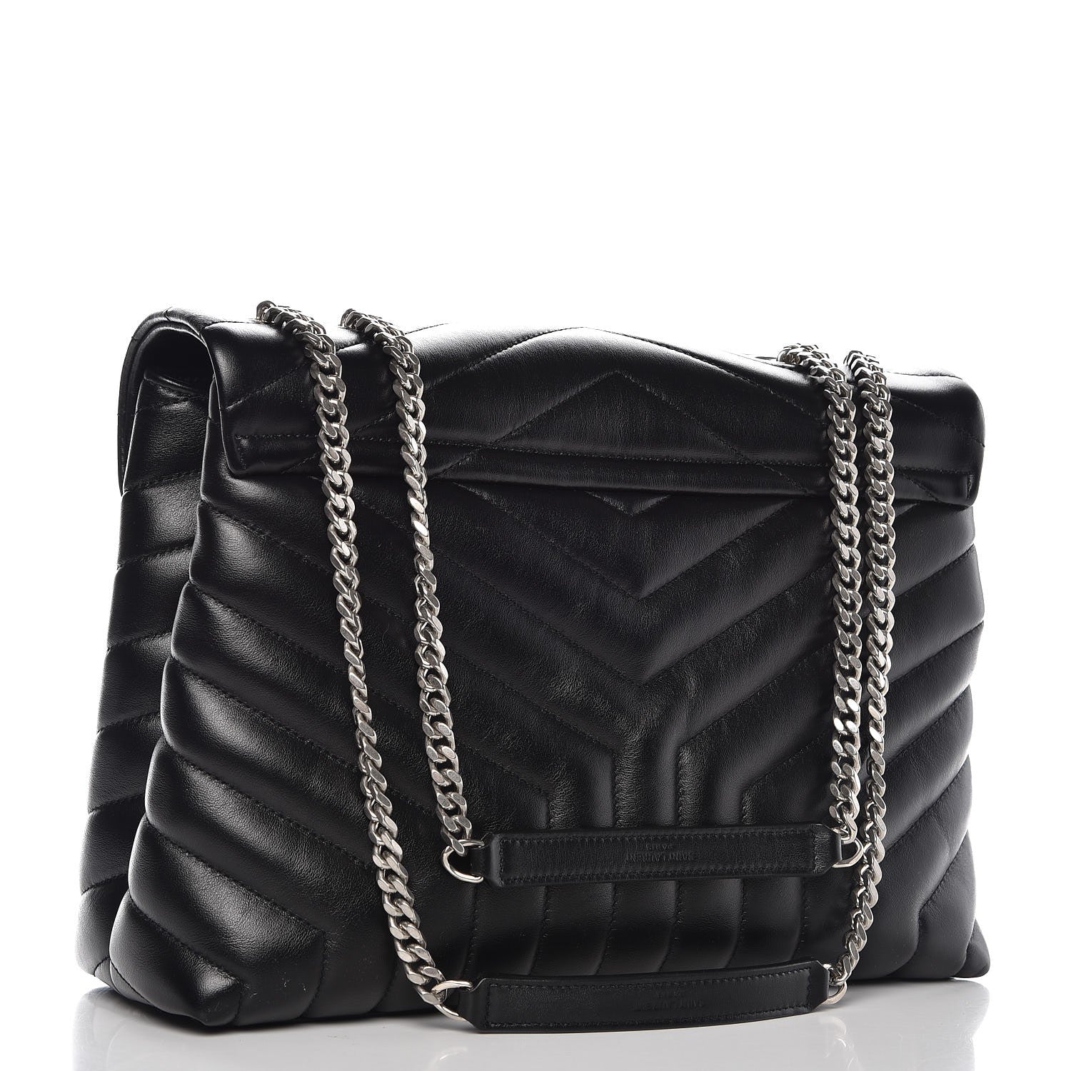 Saint Laurent Calfskin Y Quilted Monogram Medium Loulou Chain Satchel Black 4 of 9