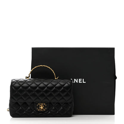 Chanel Lambskin Quilted Small Strass On Top Flap Bag Black 11 of 11