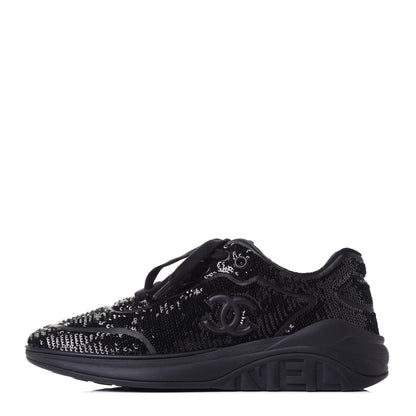 Chanel Sequin CC Sneakers 37 Black 1 of 4
