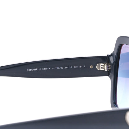 Chanel Acetate Square Heart Sunglasses 5479-A Black Blue 5 of 8