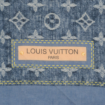 Louis Vuitton Silk Monogram Denim Bandana Scarf Blue 2 of 5
