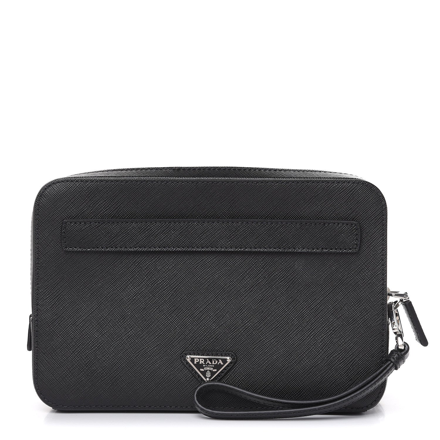 Prada Saffiano Travel Wristlet Bag Black 1 of 9