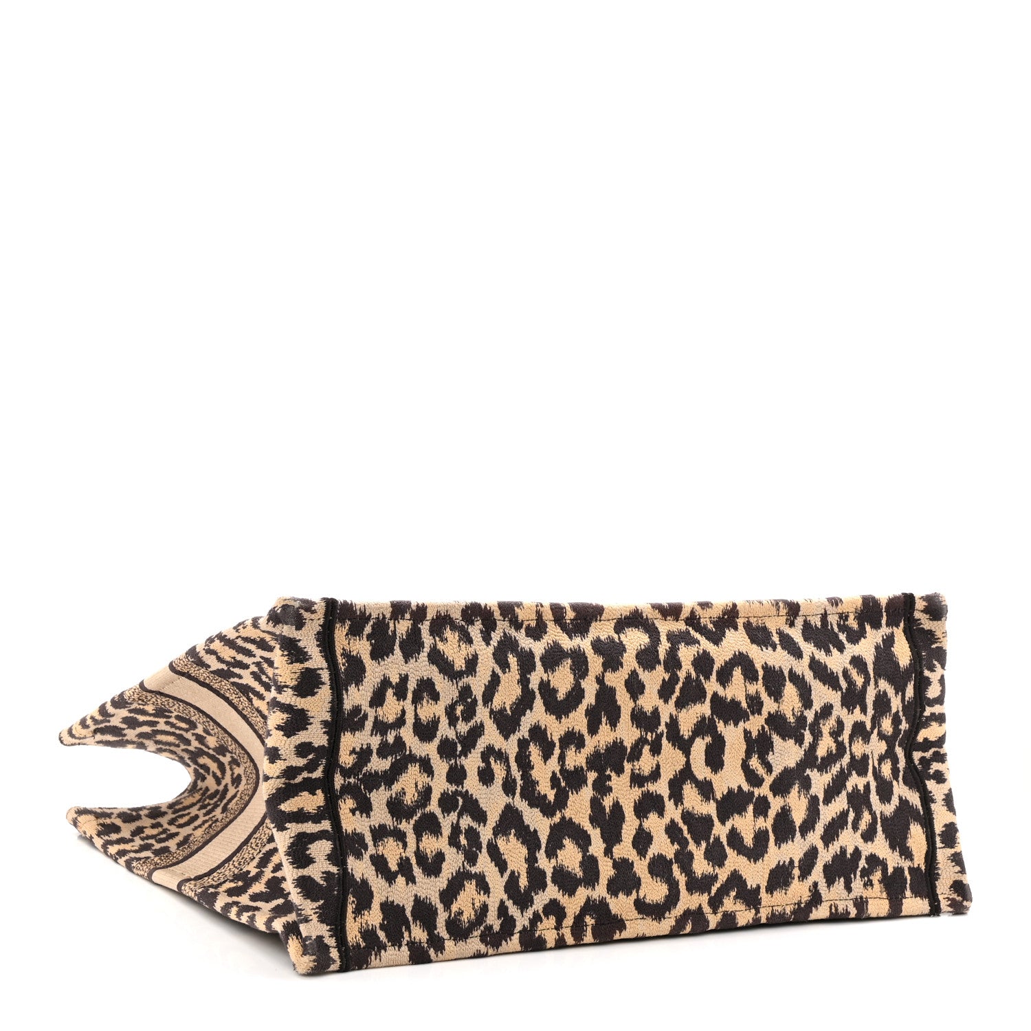Christian Dior Canvas Mizza Embroidered Large Leopard Book Tote Beige 4 of 10