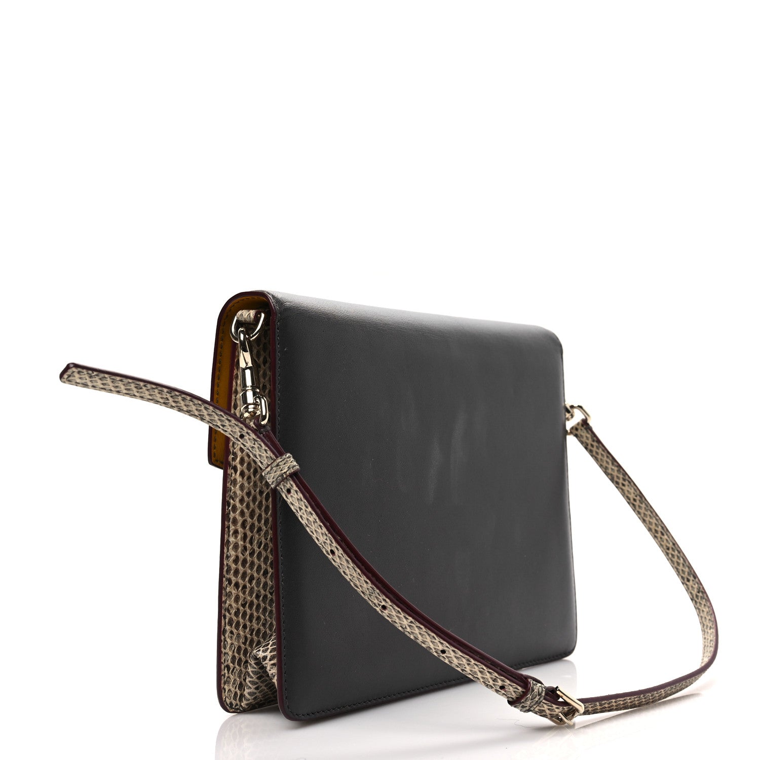 Dolce & Gabbana Calfskin Snakeskin Lucia Shoulder Bag Black 2 of 8
