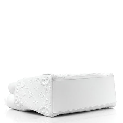 Louis Vuitton Calfskin LV Ornament Sac Plat 24H Optic White 4 of 10