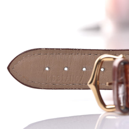 Cartier 18K Yellow Gold Alligator 25mm Tank Francaise Quartz Watch Brown 5 of 8