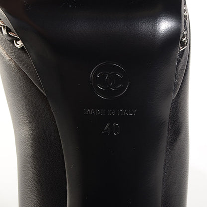 Chanel Lambskin Platform Chain Pumps Black 40 6 of 8